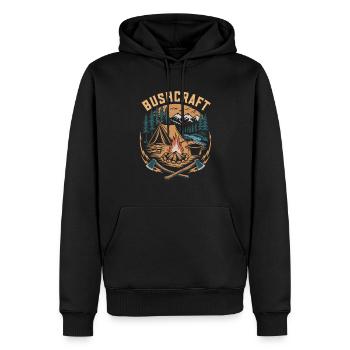 Bushcraft - Männer Premium Bio Hoodie - Schwarz - Vorne - Nico (187cm)