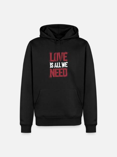Love is all we need - Men’s Premium Organic Hoodie - black