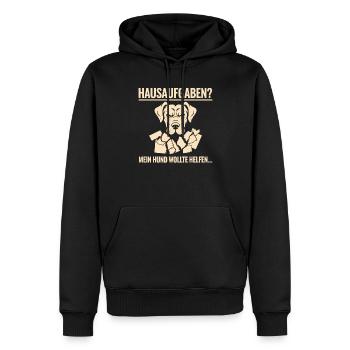 Hausaufgaben - Männer Premium Bio Hoodie - Schwarz - Vorne - Nico (187cm)