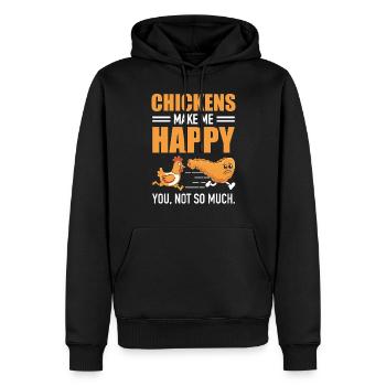 Chicken Wings Make Me Happy Fast Food Liebhaber - Männer Premium Bio Hoodie - Schwarz - Vorne - Nico (187cm)