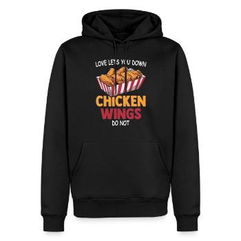 Chicken Wings Liebe Frittiertes Hühnchen Geschenk - Männer Premium Bio Hoodie - Schwarz - Vorne - Nico (187cm)