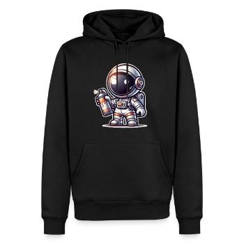 Pulvérisateur de graffitis astronaute - Sweat à capuche Premium bio Homme - noir - Devant - Nico (187cm)