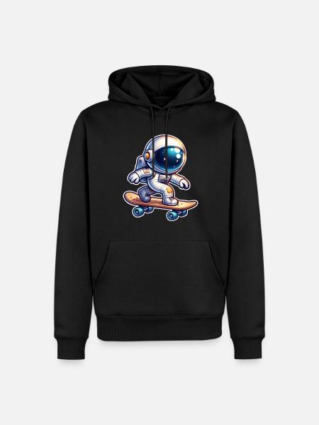 Skateboard Skater Astronaut - Men’s Premium Organic Hoodie - black