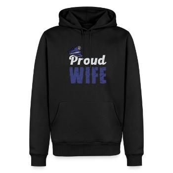 Proud Wife Police Thème - Sweat à capuche Premium bio Homme - noir - Devant - Nico (187cm)