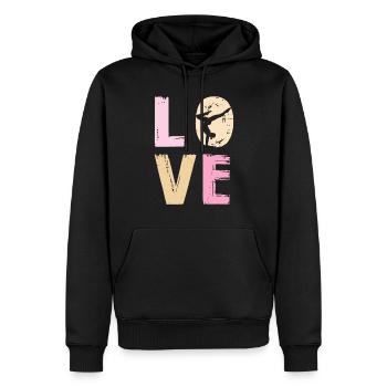 Danse Amour Silhouette Motif Sportif - Sweat à capuche Premium bio Homme - noir - Devant - Nico (187cm)