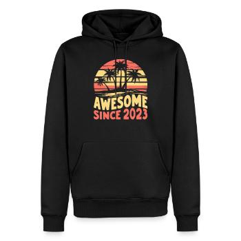 Awesome since 2023 birthday - Men’s Premium Organic Hoodie - black - Front - Nico (187cm)