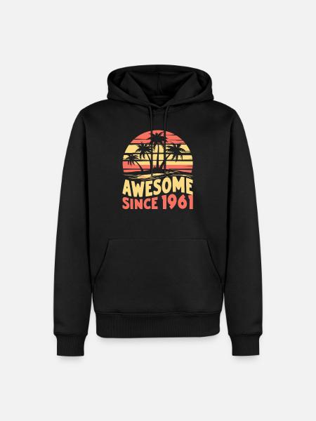 Awesome Since 1961 Birthday - Men’s Premium Organic Hoodie - black