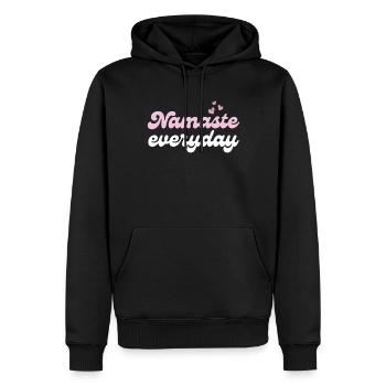 Namaste Inspiration Yoga Quotidien - Sweat à capuche Premium bio Homme - noir - Devant - Nico (187cm)