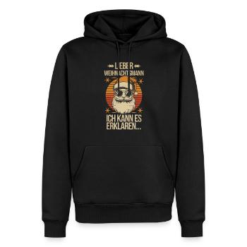 Lieber Weihnachtsmann, ich kann es erklären - Männer Premium Bio Hoodie - Schwarz - Vorne - Nico (187cm)