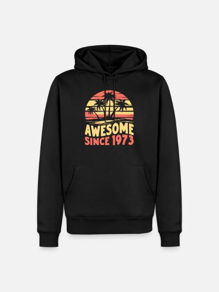 Awesome Since 1973 Birthday - Men’s Premium Organic Hoodie - black