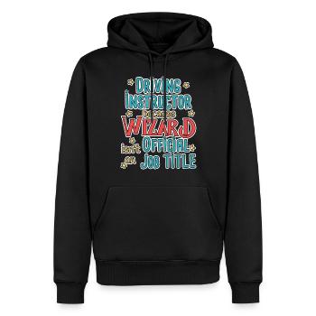 Instructeur de conduite Wizard Auto-école - Sweat à capuche Premium bio Homme - noir - Devant - Nico (187cm)