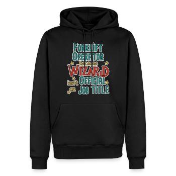 Forklift Operator Wizard - Männer Premium Bio Hoodie - Schwarz - Vorne - Nico (187cm)