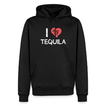 Ich Liebe Tequila Party Design - Männer Premium Bio Hoodie - Schwarz - Vorne - Nico (187cm)