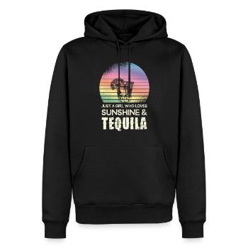 Ein Mädchen, Das Sonne Und Tequila Liebt - Männer Premium Bio Hoodie - Schwarz - Vorne - Nico (187cm)