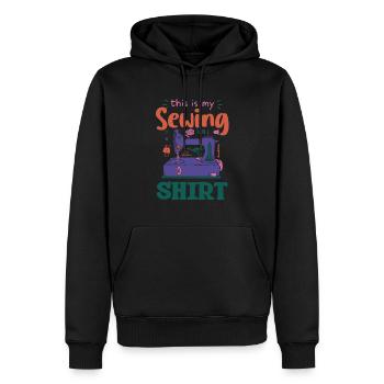C’est ma chemise de couture Couture créative - Sweat à capuche Premium bio Homme - noir - Devant - Nico (187cm)