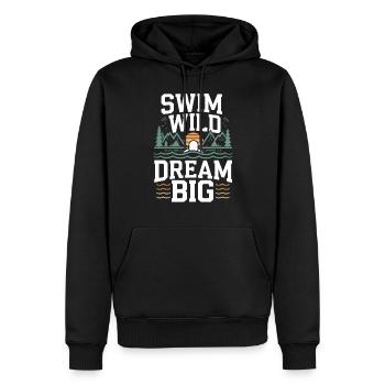Natation sauvage Aventure en plein air et Open - Sweat à capuche Premium bio Homme - noir - Devant - Nico (187cm)