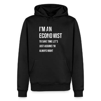 Ich Bin Ein Ökonom Lass Uns Annehmen Ich Habe - Männer Premium Bio Hoodie - Schwarz - Vorne - Nico (187cm)