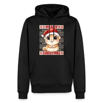 Hamster Moche Noël Noël Doux - Sweat à capuche Premium bio Homme - noir - Devant - Nico (187cm)