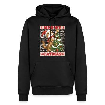 Chat Arbre de Noël Noël Noël Mignon Drôle - Sweat à capuche Premium bio Homme - noir - Devant - Nico (187cm)