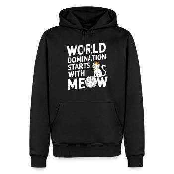 Katzenliebhaber, Dunkler Humor, Frecher, - Männer Premium Bio Hoodie - Schwarz - Vorne - Nico (187cm)