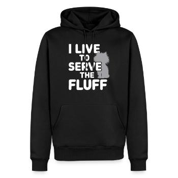 Katzenliebhaber, Dunkler Humor, Frecher, - Männer Premium Bio Hoodie - Schwarz - Vorne - Nico (187cm)