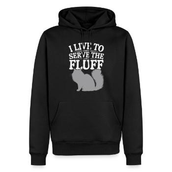 Katzenliebhaber, Dunkler Humor, Frecher, - Männer Premium Bio Hoodie - Schwarz - Vorne - Nico (187cm)