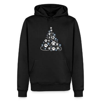 Christmas Christmas Tree Paw Paw Print - Men’s Premium Organic Hoodie - black - Front - Nico (187cm)