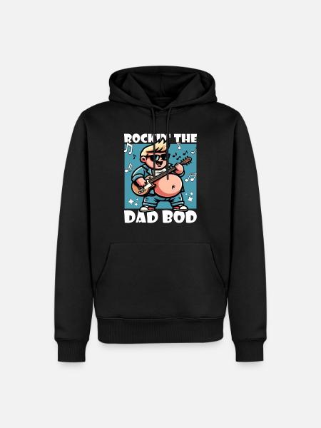 ROCKEN DES DAD-KÖRPERS - Männer Premium Bio Hoodie - Schwarz
