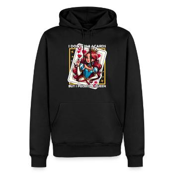 JE NE JOUE PAS AUX CARTES MAIS J’AI TIRÉ UNE DAME - Sweat à capuche Premium bio Homme - noir - Devant - Nico (187cm)