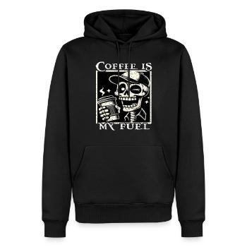 LE CAFÉ EST MON CARBURANT - SKELETON - Sweat à capuche Premium bio Homme - noir - Devant - Nico (187cm)