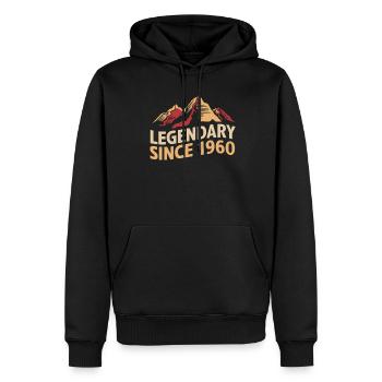Legendär Seit 1960 Wanderer Berg Vintage - Männer Premium Bio Hoodie - Schwarz - Vorne - Nico (187cm)