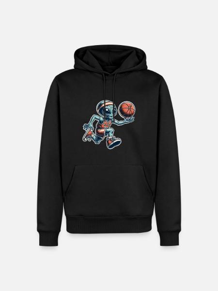 Alien Basketball Dunking - Men’s Premium Organic Hoodie - black