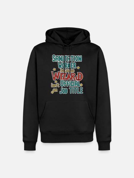 Sanitation worker Wizard - Men’s Premium Organic Hoodie - black