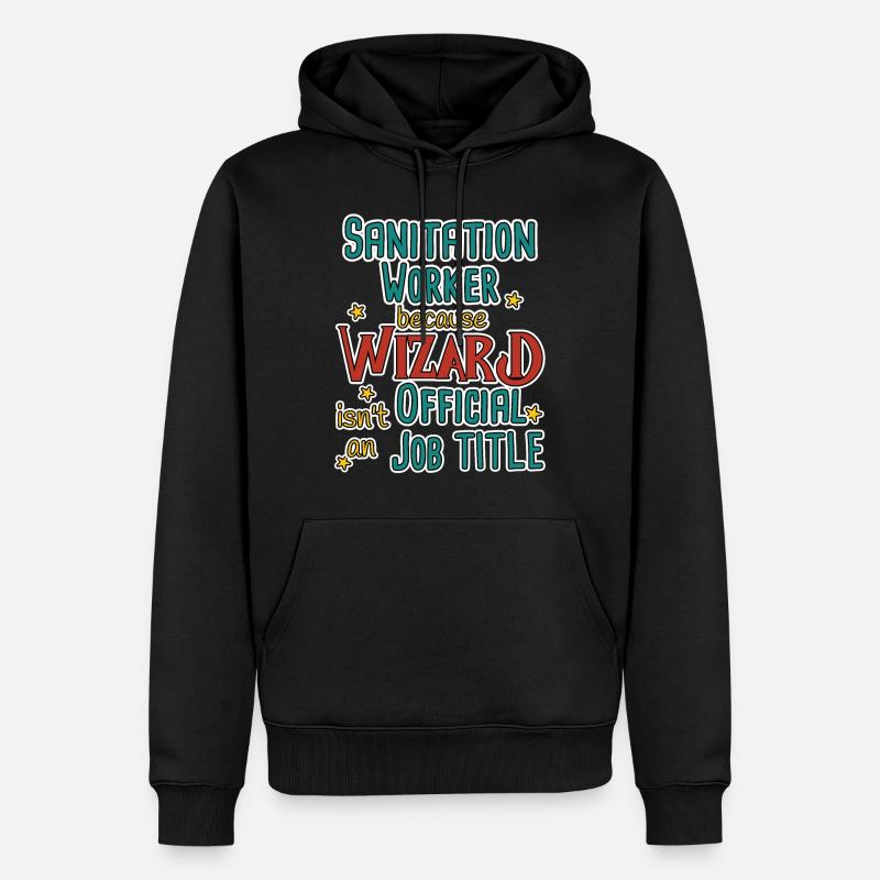 Sanitation worker Wizard - Männer Premium Bio Hoodie - Schwarz