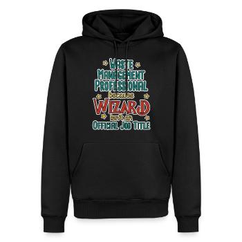 Assistant professionnel de la gestion des déchets - Sweat à capuche Premium bio Homme - noir - Devant - Nico (187cm)