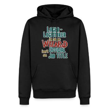 Lagerlogistiker Wizard - Männer Premium Bio Hoodie - Schwarz - Vorne - Nico (187cm)