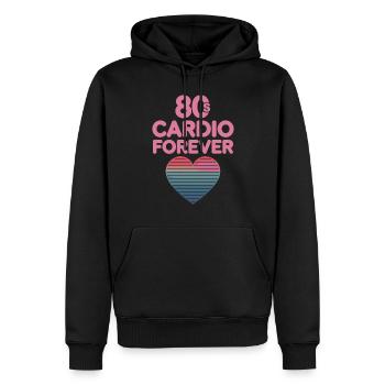 Amateurs de fitness des années 80 Entraînement rétro et - Sweat à capuche Premium bio Homme - noir - Devant - Nico (187cm)