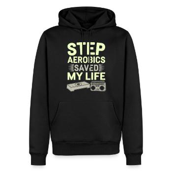 Amateurs de fitness des années 80 Entraînement rétro et - Sweat à capuche Premium bio Homme - noir - Devant - Nico (187cm)