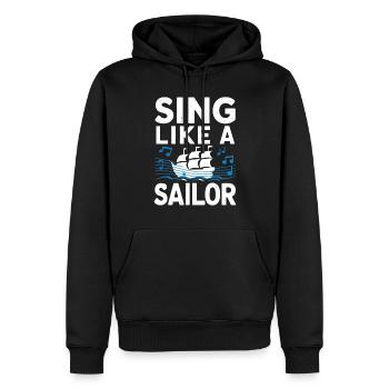 Sailors Sea Shanty Singing Ship Adventures - Men’s Premium Organic Hoodie - black - Front - Nico (187cm)