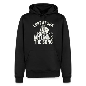 Marins Chant Chantant Aventures sur le navire - Sweat à capuche Premium bio Homme - noir - Devant - Nico (187cm)
