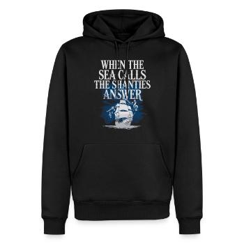 Marins Chant Chantant Aventures sur le navire - Sweat à capuche Premium bio Homme - noir - Devant - Nico (187cm)