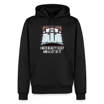 J’AI BESOIN DE SOMMEIL RÉPARATEUR ET DE BEAUCOUP DE SOMMEIL - Sweat à capuche Premium bio Homme - noir - Devant - Nico (187cm)