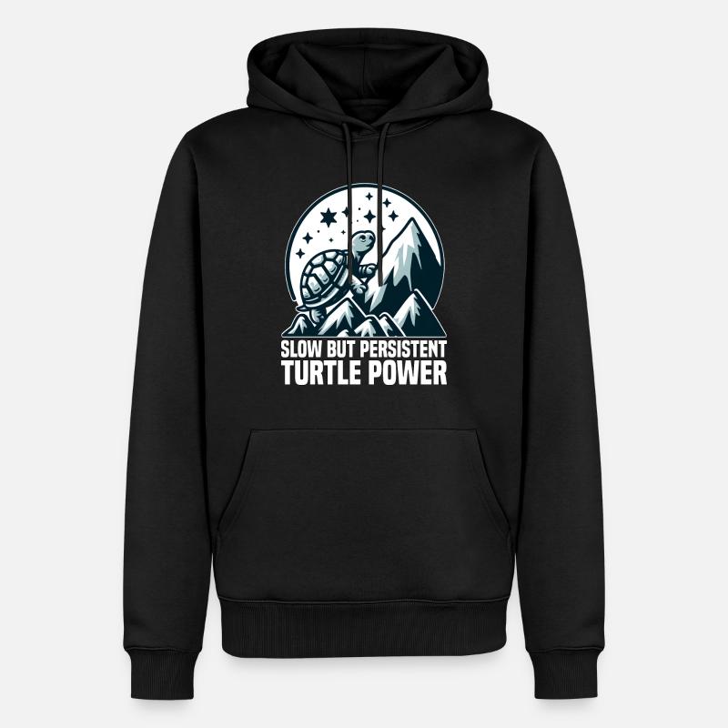 LANGSAME, ABER AUSDAUERNDE TURTLE-POWER - Männer Premium Bio Hoodie - Schwarz