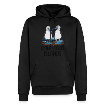 Îles Galapagos - Sweat à capuche Premium bio Homme - noir - Devant - Nico (187cm)