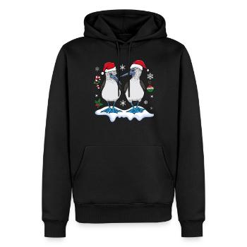 Weihnachts Blaufußtölpel - Männer Premium Bio Hoodie - Schwarz - Vorne - Nico (187cm)