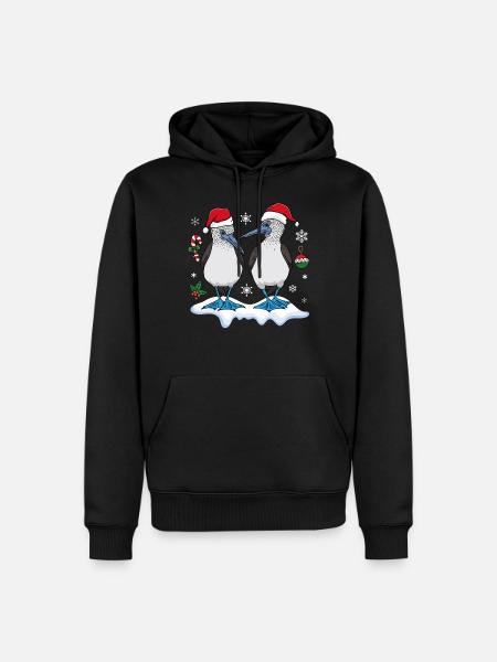 Christmas Blue-footed Booby - Men’s Premium Organic Hoodie - black