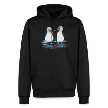 Fou à pieds bleus Oiseau marin des Galapagos - Sweat à capuche Premium bio Homme - noir - Devant - Nico (187cm)