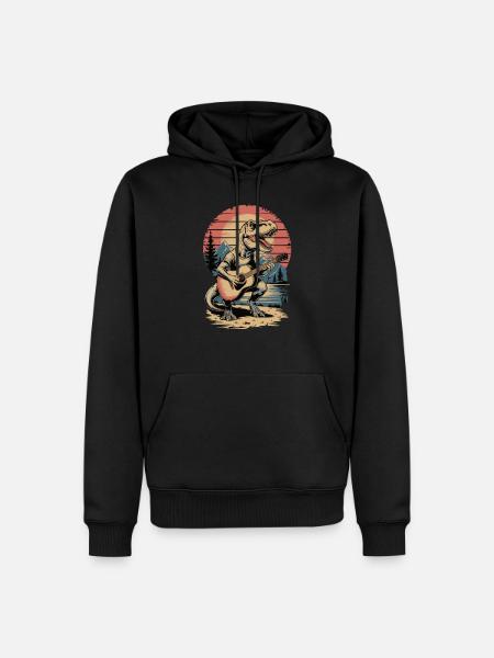 T. Rex Guitar - Men’s Premium Organic Hoodie - black