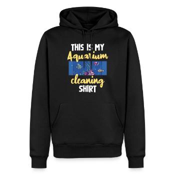 Nettoyage d’aquarium Drôle de dicton - Sweat à capuche Premium bio Homme - noir - Devant - Nico (187cm)