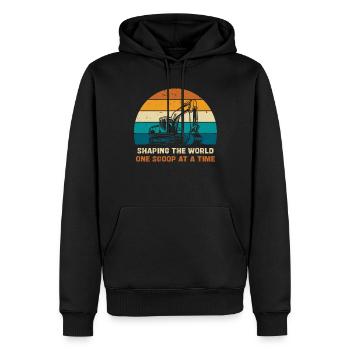 Façonnez le monde avec chaque élévateur d’excavatrice - Sweat à capuche Premium bio Homme - noir - Devant - Nico (187cm)